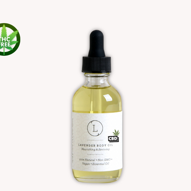 CBD Lavender Body Oil with CBD, Natural Moisturizing Body Oil (THC free) by Lizush
