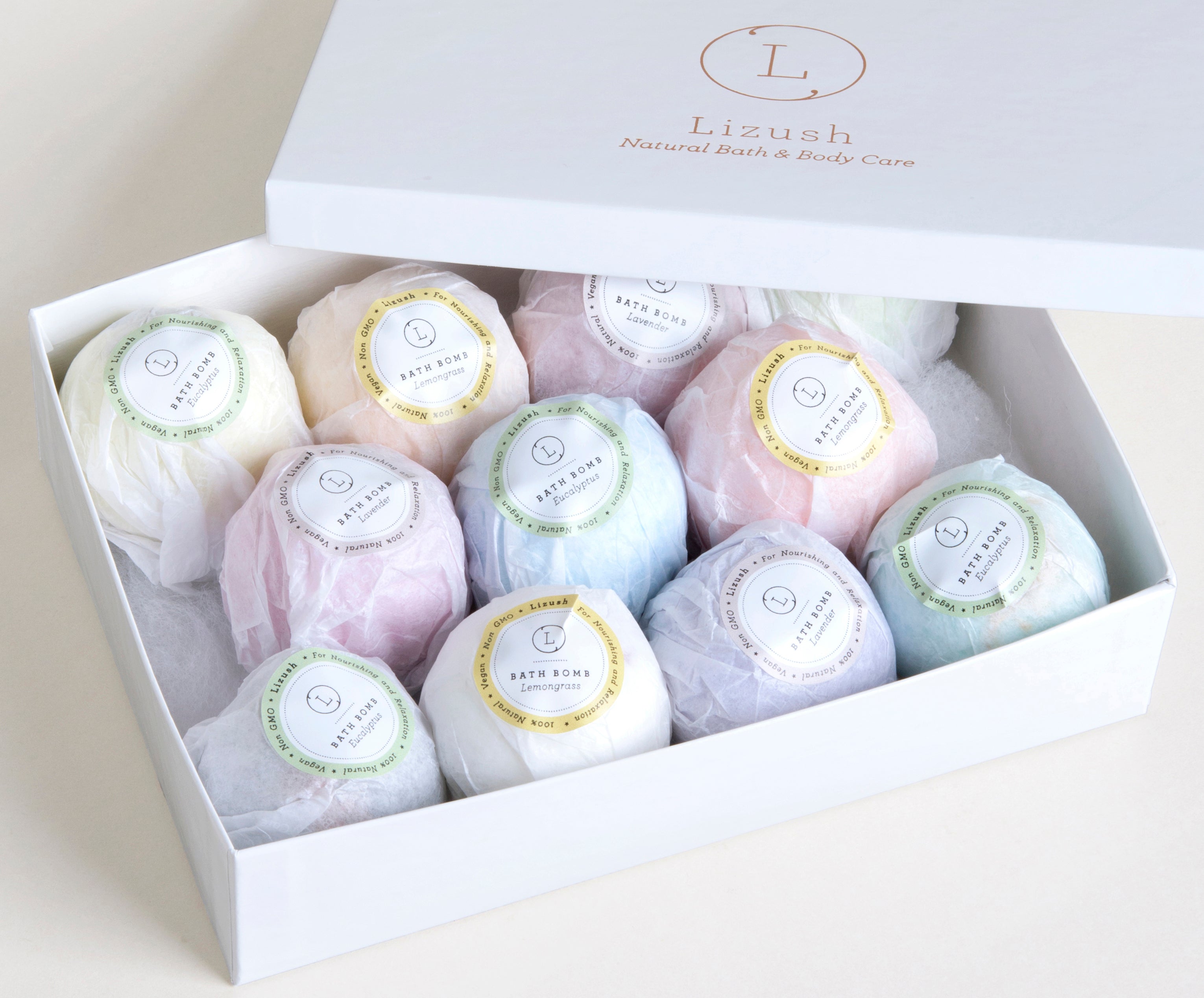 11 Bath Bombs Gift Box +  one Free Bomb to make 12 !! by Lizush
