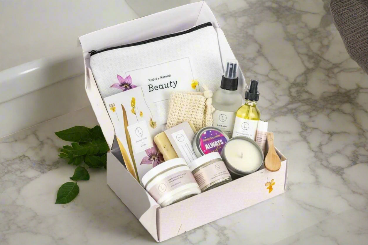 Natural lavender skin care spa gift box