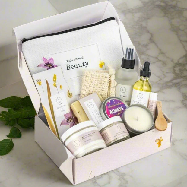 Natural lavender skin care spa gift box