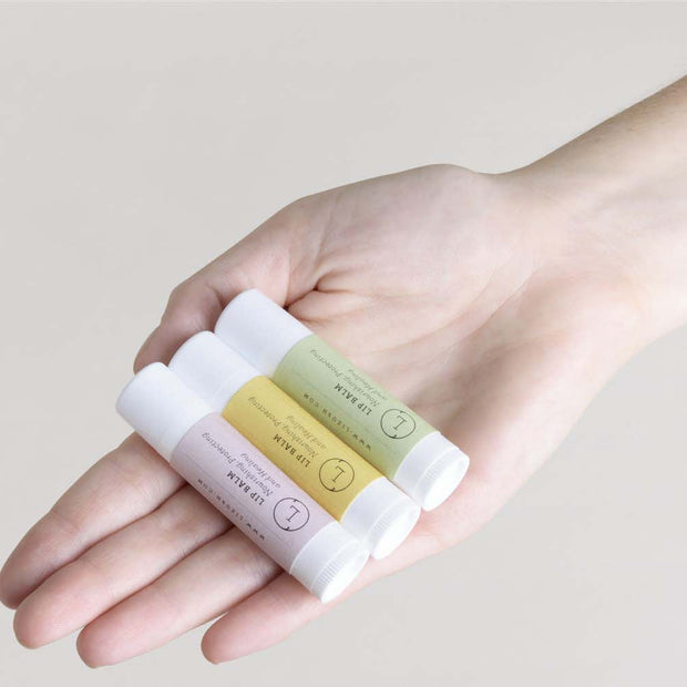 Lip balm, Natural lip balm, unscented lip balm, set of 3 lip balm - lizush