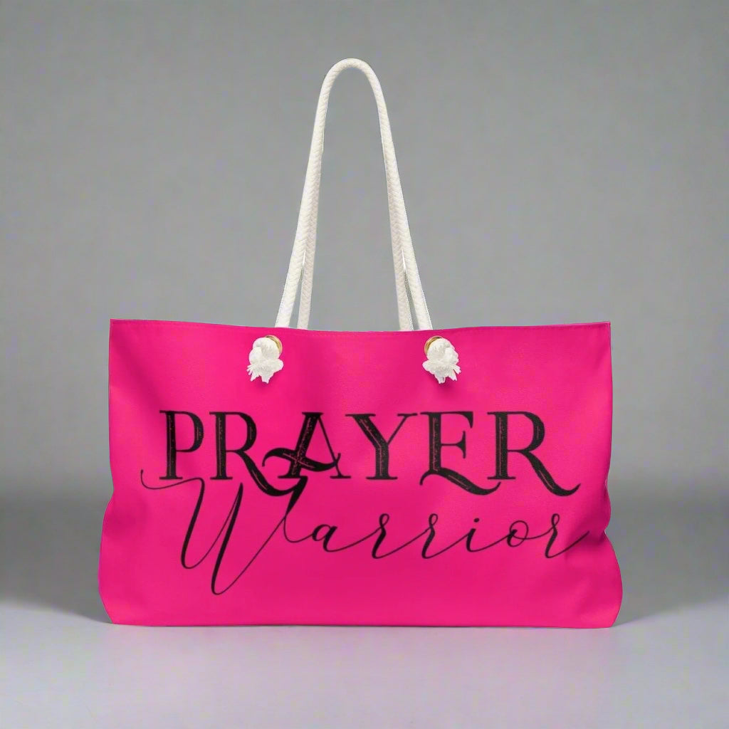 Weekender Tote Bag - Pink and Black Prayer Warrior